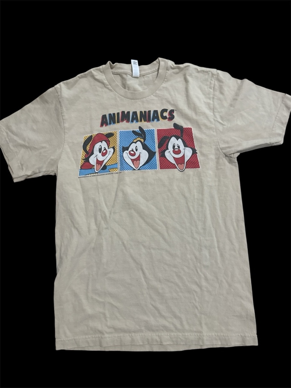 Animaniacs Beige Graphic Tee - Classic Cartoon Print EUC Sz S